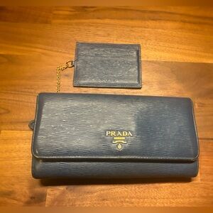 Prada Vitello Continetal Leather Wallet
